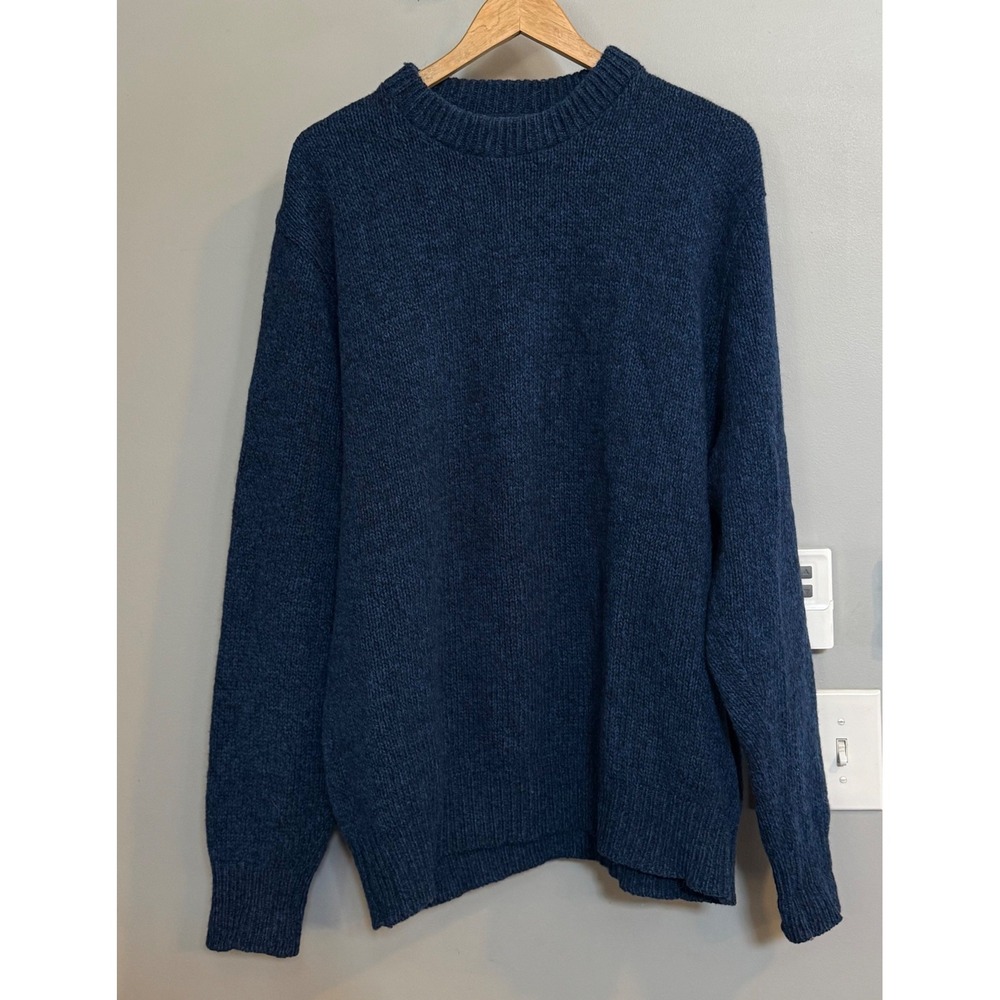 LL Bean Mens XXL Long Vintage USA Made Wool‎ Blend Crew Neck Sweater Knit